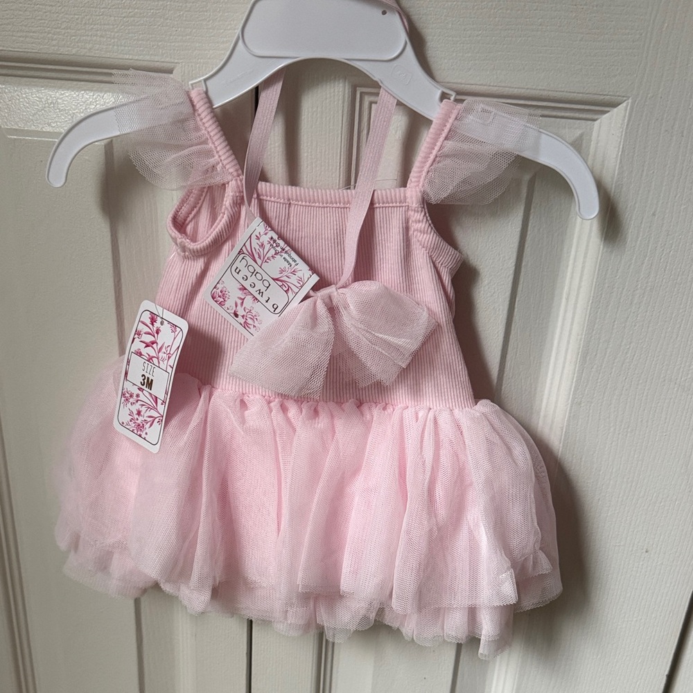 Adorable Pink Tulle Dress with Bow